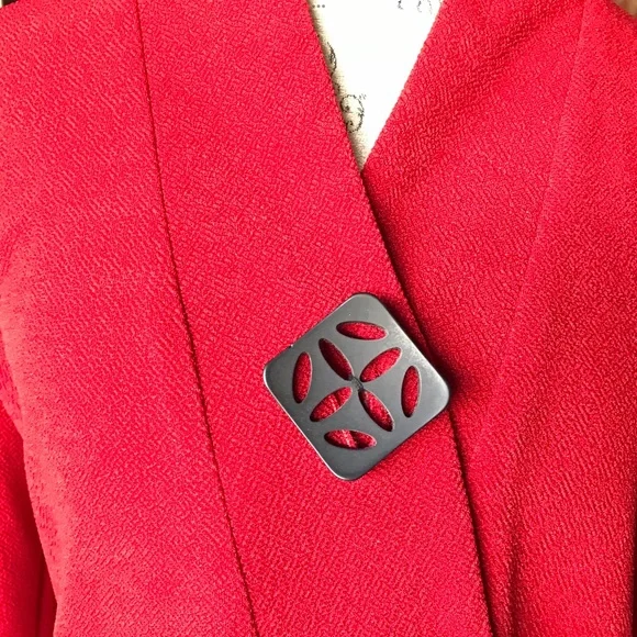 COVER CHARGE Asymmetrical Jacket / Topper Red One Fabulous Button Size S - Picture 2 of 8
